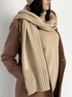 Вязаный женский шарф теплый ART KNIT бежевый, 42х190см 038227 - изображение 3