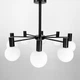 Сучасна чорна люстра з білим плафоном на 8 ламп Line.F MJ 89/8 BK+WT - зображення 3