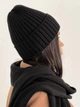 Вязаный женский шарф теплый ART KNIT черный, 42х190см 038225 - изображение 3