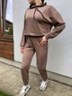 Жіночий спортивний однотонний костюм, двунитка, коричневий колір, 54 - изображение 3