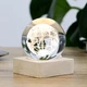 3D кришталева сфера глобус з LED підсвічуванням та USB Гранд Презент Земля 7.5х6.5 см дерев'яна основа - зображення 3