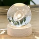 3D кришталева сфера глобус з LED підсвічуванням та USB Гранд Презент Галактика 7.6х6.5 см дерев'яна основа - зображення 1