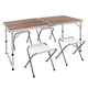 Розкладний стіл валіза з 4 стільцями для пікніка, риболовлі Folding Table 120 х 60 х 70 см (MH-5309S) Коричневий - зображення 4