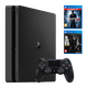 Набор Консоль Sony PlayStation 4 Slim 1TB Black Б/У + Геймпад Беспроводной DualShock 4 Version 2 + Игра Uncharted 4: A Thief's End Русская Озвучка + The Last of Us Remastered - изображение 1