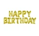 Шарики Happy birthday фольгированные 16 дюймов золотистый - изображение 2