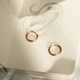 Серьга кольцо круглая унисекс без декора изящный минимализм стиль 2.5 см Золотистая - изображение 3