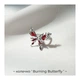 Кольцо 'Burning Butterfly' с красной бабочкой фэнтезийная панк эстетика S-L Серебристый Красный - изображение 9