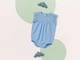 Боді з коротким рукавом для дівчинки Lupilu LIDL 461446 050-56 см (0-2 months) блакитний - зображення 2