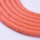 Бусины из Полимерной Глины, Ручная Работа, Круглые Плоские, Светло-коралловый, 8х0.5-1мм, 370шт/43см/нить - изображение 6