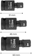 Zestaw przegubów udarowyh NEO Tools 1/4", 3/8", 1/2" 3 szt 10-256 (5907558469646) - obraz 12