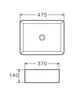 Умывальник накладной керамический Mixxus Premium Quadro-0101 475x370x140mm (MP6487) - изображение 2