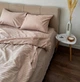 Комплект постельного белья LavSon Мерсеризированный Страйп сатин Lux Полутораспальный 150х220 с простыней на резинке 120х200х25 Бежевый - изображение 3
