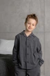 Пижама детская Handy Wear Homely вареный хлопок в клетку графит 110-116 - изображение 1