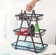 Металлическая трехъярусная корзина для хранения фруктов и овощей кухонный органайзер для специй и хозяйственных целей, 47 см*34 см*17,5 см черный - изображение 4