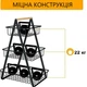 Металлическая трехъярусная корзина для хранения фруктов и овощей кухонный органайзер для специй и хозяйственных целей, 47 см*34 см*17,5 см черный - изображение 9