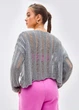Вязанный oversize свитер кроп One size, серый - изображение 4