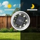 Светильник на солнечной батарее Solar Disk Light, 8 LED, точечный садовый фонарь, диаметр 7 см, IP44, теплый свет - изображение 5