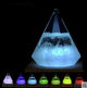 Барометр Штормгласс Кристалл большой 14,5 х 11,5 см Storm glass на деревянной подставке с Led подсветкой Призма - изображение 1