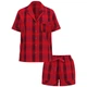 Фланелевая пижама Victoria's Secret Flannel Short Pajama Set XS Красная в клетку - изображение 3