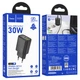 Мережевий зарядний пристрій Hoco N63 GaN PD30W / 3A USB+Type-C із швидкою зарядкою Black - зображення 3