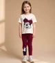 Детский летний комплект Minnie (футболка+лосины) для девочки UNICORN 116 см белый с бордовым - изображение 4
