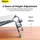 Подставка для ноутбука Baseus UltraStable Series Desktop Laptop Stand 4 уровни регулировки (B10053100811-00) Grey - изображение 12