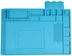 Силіконовий килимок термостійкий для пайки та ремонту з відсіками 45×30 см блакитний - изображение 1