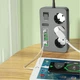 Мережевий фільтр-подовжувач Earldom 3000W 2м із захистом від перепадів напруги на 3 розетки 220В з 4 USB 2 Type-C із вимикачем Чорний - зображення 5