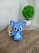 Вязаная мягкая плюшевая игрушка амигуруми "Стич", синий , 15 см, ручная работа - изображение 1