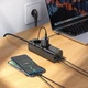 Мережевий подовжувач Hoco NS10 (3 Type-C, 1 USB-A, 2 розетки, 2000 Вт, довжина кабелю 2 метри, швидка зарядка) - Чорний - зображення 2
