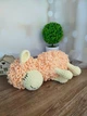 Вязаная мягкая плюшевая игрушка амигуруми баранчик "Спящая овечка, Мими" 30 см, в персиково-молочном цвете, ручная работа - изображение 1