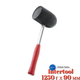 Киянка Intertool 1250 г х 90 мм черная резина ручка дерево (HT-0228) - изображение 1