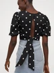 Блуза H&M XS черный горох 605889932 - изображение 2