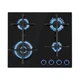 Варочная поверхность газовая Illuminosa 4 конфорки 4 кВт, 2 x 1,75 кВт и 1,0 кВт 60см черное стекло (10035464) - изображение 1