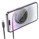 БЗП Hoco CQ18 Flash 2in1 Magnetic + iWatch (with retractable cable Type-C) Metal gray - зображення 5