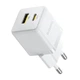 Блочок Baseus P1011160A Palm Fast Charger 30W 1USB-A/1Type-C в комплекті кабель Type-C to Type-C Moon White - зображення 4