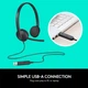Навушники Logitech H340 з мікрофоном – легка USB-гарнітура для роботи та спілкування - изображение 4