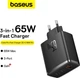 Сетевое зарядное устройство Baseus Cube Pro Fast Charger 2C+U 65W EU Cluster Black (P10152301113-00) - изображение 7
