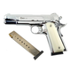 Стартовый пистолет Kuzey 911 shiny chrome, белые ручки, с магазином (Colt 1911) - изображение 2