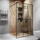 Скляна душова перегородка лофт (LOFT) Alfa-Glass лофт (LOFT) 2000х600мм скло прозоре колір фурнітури Black - Чорна матова (Model-AL.29) - зображення 1