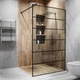 Скляна душова перегородка лофт (LOFT) Alfa-Glass лофт (LOFT) 2000х600мм скло прозоре колір фурнітури Black - Чорна матова (Model-AL.29) - зображення 4