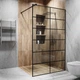Скляна душова перегородка лофт (LOFT) Alfa-Glass лофт (LOFT) 2000х600мм скло прозоре колір фурнітури Black - Чорна матова (Model-AL.29) - зображення 5