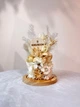 Цветы в стеклянной колбе «Кружево» с поздравлением М 9*16.5 см - изображение 1