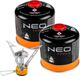 Газовий пальник NEO Tools туристичний + 2 газових картриджа 20-060 (5907558495263) - зображення 1