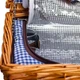 Корзина плетеная из ротанга для пикника с термосумкой 42*28*20 см бежевый набор на 4 человека со столовой посудой 24 предмета - изображение 9