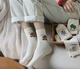 Носки женские высокие, хлопковые 35-40р. однотонные с рисунком животного, бежевые - изображение 4