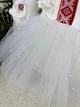 Платье-вышиванка для девочки Family Tradition велюр сетка с бусинами 62 см белая Маленькая гуцулочка - изображение 4