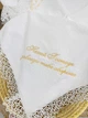 Нарядная крыжма для девочки Family Tradition махра двусторонняя с вышивкой и кружевом 100х100 см белая Царевна Полина - изображение 3