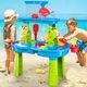 Игровой 3-уровневый столик и стульчик для игры с песком и водой обучающая сенсорная песочница с фонтаном и игрушками для детей 2+ (Y78YO) - изображение 4