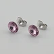 Сережки з кристалами Swarovski 53405 розмір 8х8 мм колір рожевий вага 1.0 г позолота Біле Золото - зображення 1